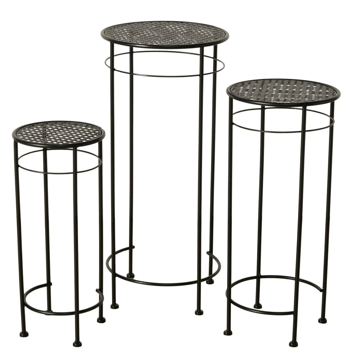 Beistelltisch MANHATTEN Metalltisch Tisch rund 50-70 cm Höhe Schwarz - Beistelltisch