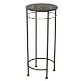 Beistelltisch MANHATTEN Metalltisch Tisch rund 50-70 cm Höhe Schwarz - Groß 70x32 cm - Beistelltisch
