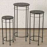Beistelltisch MANHATTEN Metalltisch Tisch rund 50-70 cm Höhe Schwarz - Beistelltisch