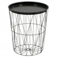 Beistelltisch Metalltisch Couchtisch Drahttisch rund schwarz 46x40 cm Tablett funktion - Beistelltisch