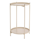 Beistelltisch rund Couchtisch Telefontisch 28x48 cm schwarz creme weiß - Beige - Beistelltisch