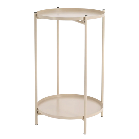 Beistelltisch rund Couchtisch Telefontisch 28x48 cm schwarz creme weiß - Beige - Beistelltisch