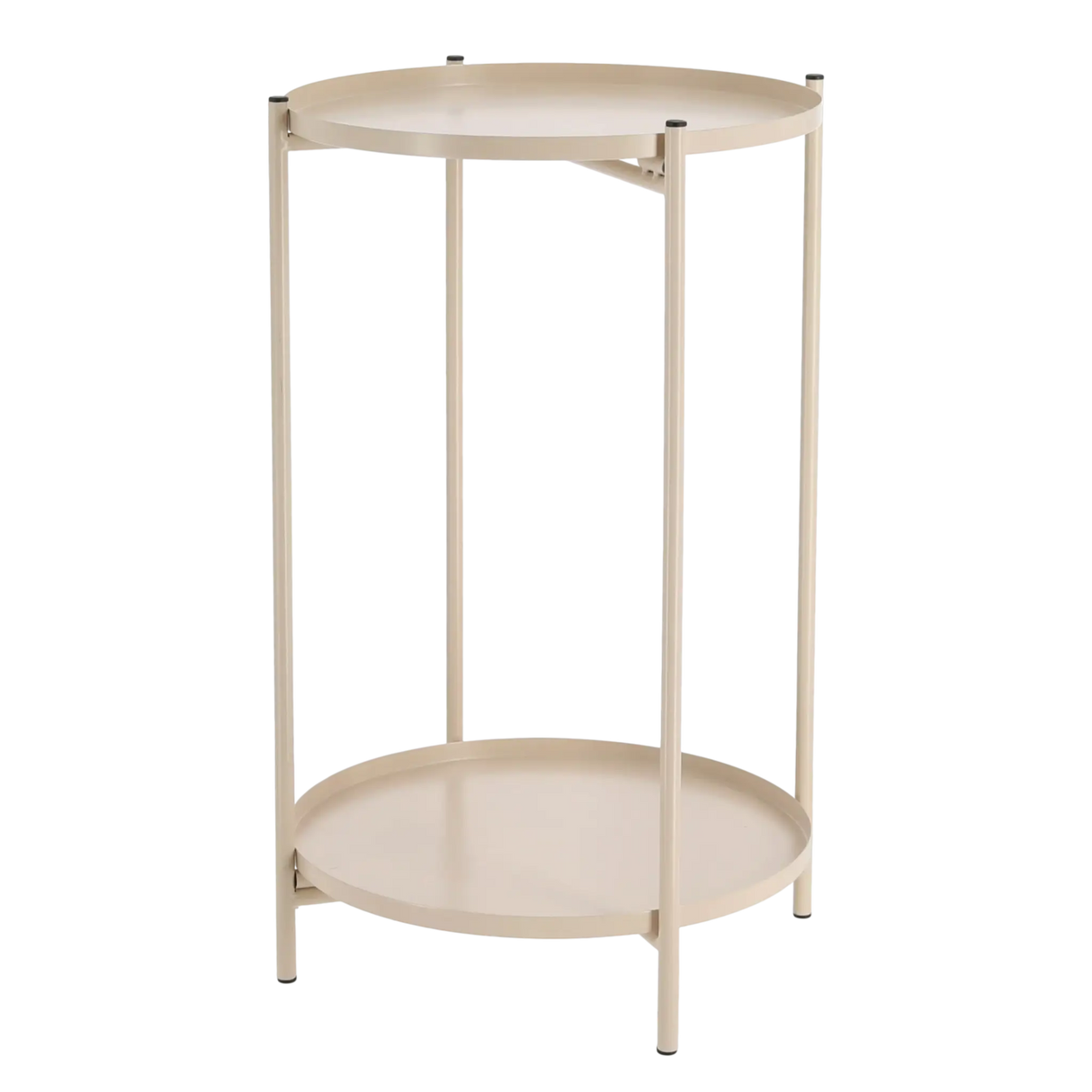 Beistelltisch rund Couchtisch Telefontisch 28x48 cm schwarz creme weiß - Beistelltisch