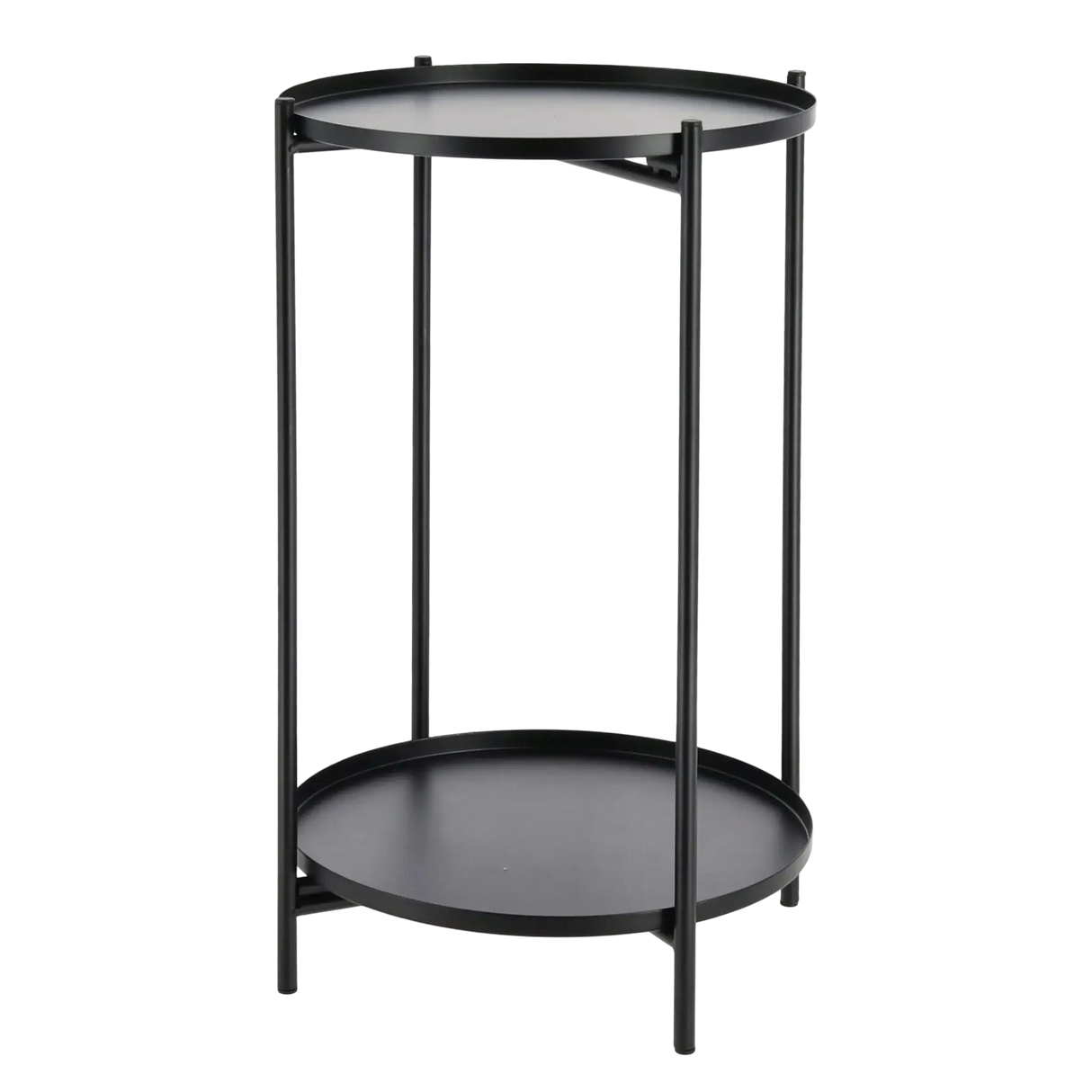 Beistelltisch rund Couchtisch Telefontisch 28x48 cm schwarz creme weiß - Schwarz - Beistelltisch