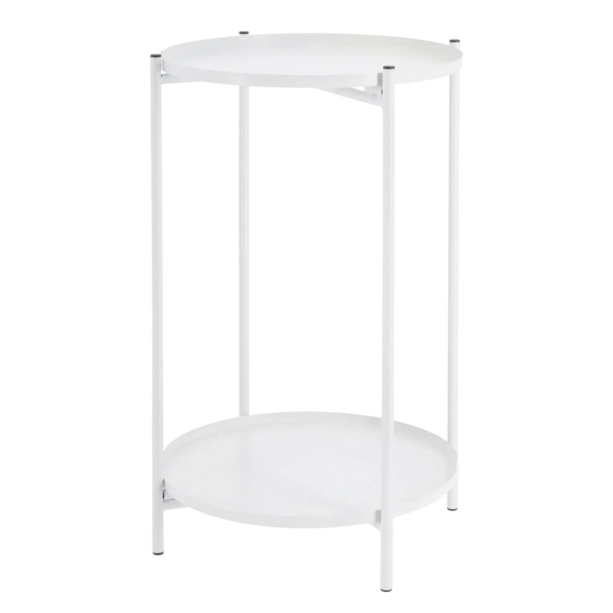 Beistelltisch rund Couchtisch Telefontisch 28x48 cm schwarz creme weiß - Weiß - Beistelltisch