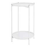 Beistelltisch rund Couchtisch Telefontisch 28x48 cm schwarz creme weiß - Weiß - Beistelltisch