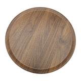 Beistelltisch warmes grau Nussbaum Rund Couchtisch 37x40 cm Metall Holz - Beistelltisch
