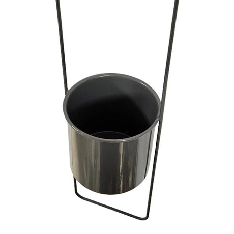 Blumenampel hängend Blumentopf Ampel Übertopf Hängetopf Pflanzentopf Metall GRAU - Blumenampel