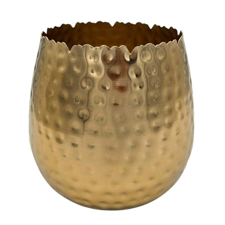 Blumentopf Übertopf Vase gold Metall Hammerschlag 18x18 cm Pflanztopf Deko - Übertopf