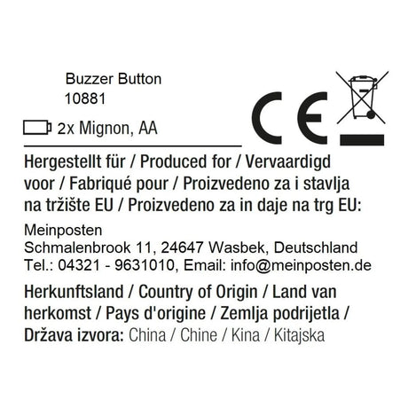 Buzzer mit Sound XL Button Alarmknopf Licht Quiz Quizspiel Party Spieleabend Duell - Buzzer