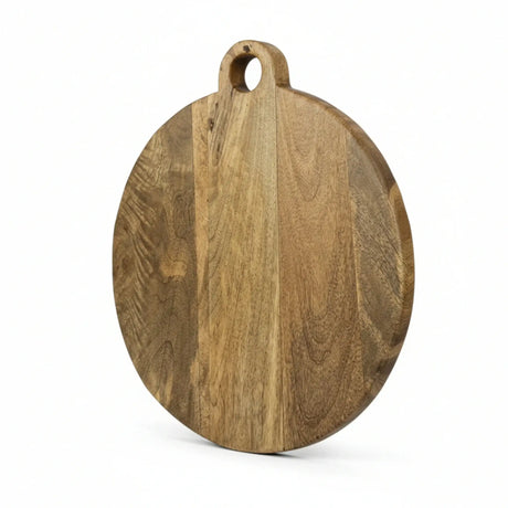 Deko Holzbrett Mango Unterlage rund Aufhängung 24 o 33 cm Tablett Kerzentablett - Groß 34 cm - Dekobrett