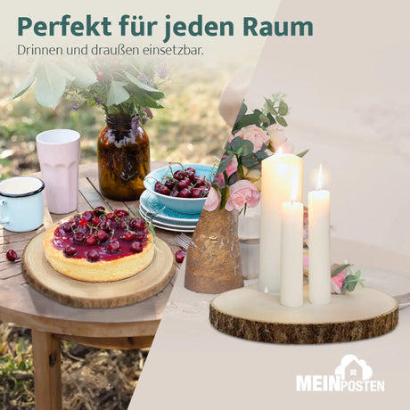 Dekobrett Baumscheibe Holz Holzbrett Brett Tablett Tischdeko Holzscheibe 38-44 - Baumscheibe