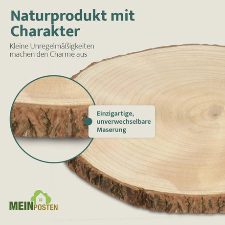 Dekobrett Baumscheibe Holz Holzbrett Brett Tablett Tischdeko Holzscheibe 38-44 - Baumscheibe