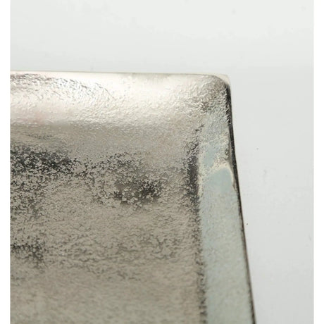 Dekoschale Dekoteller Metall Kerzentablett 20x20 cm Tablett Silber Quadratisch - Dekoteller