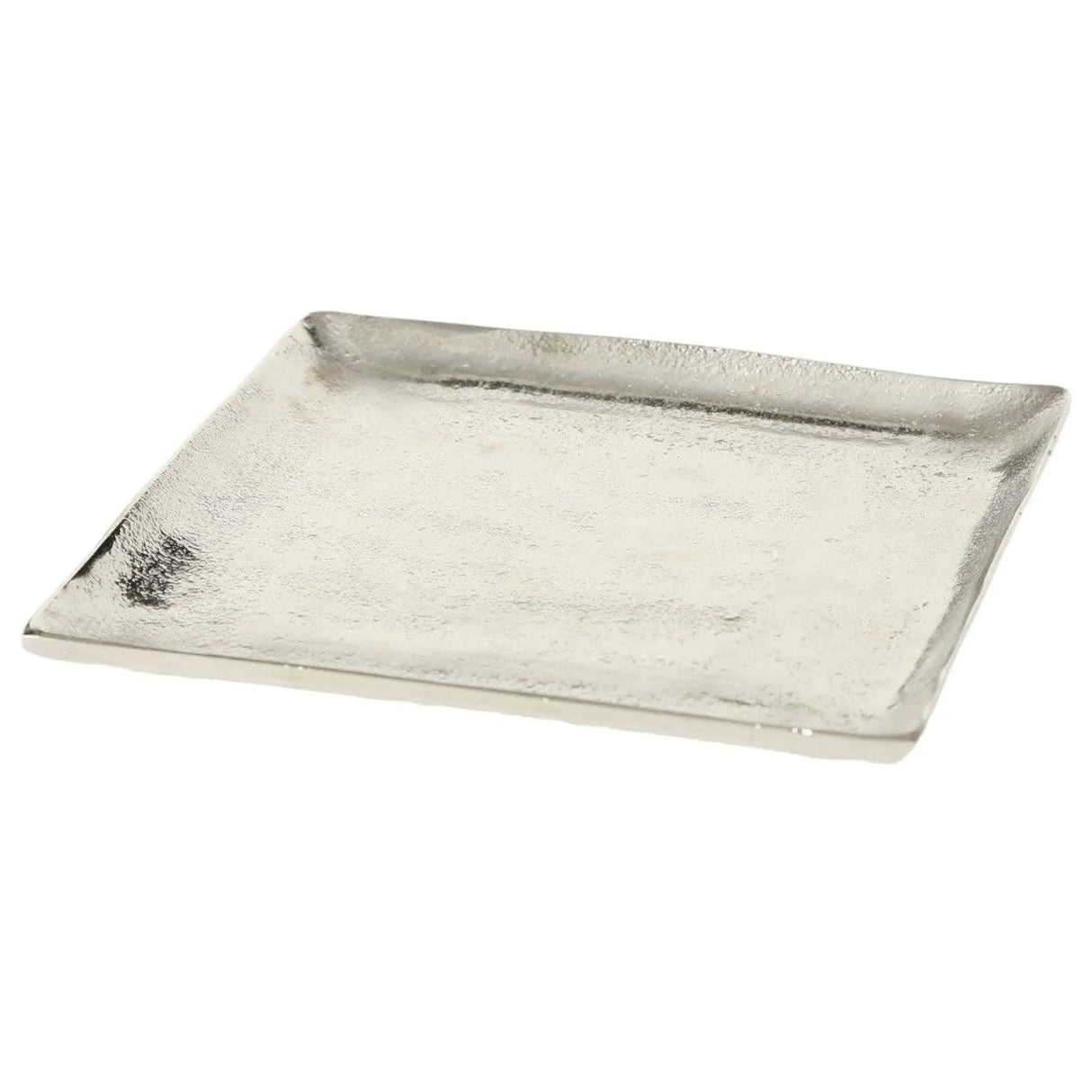 Dekoschale Dekoteller Metall Kerzentablett 25x25 cm Tablett Silber Quadratisch - Dekoteller