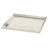 Dekoschale Dekoteller Metall Kerzentablett 25x25 cm Tablett Silber Quadratisch - Dekoteller
