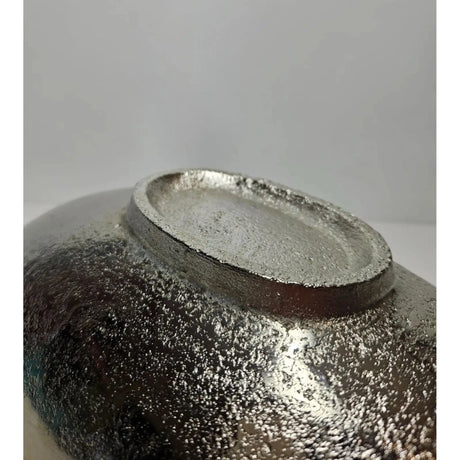 Dekoschale Metall silber Schale Metallschale oval Deko Tischdeko Länge 34 cm - Dekoschale