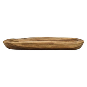 Dekoschale Naturschale Teak Holz lang 60 cm Schale braun massiv stabil Obstschale XL - Holzschale