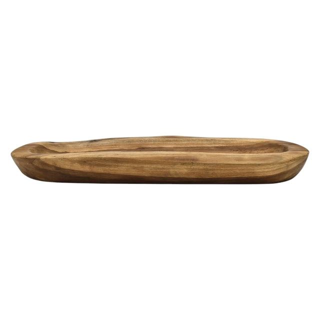 Dekoschale Naturschale Teak Holz lang 60 cm Schale braun massiv stabil Obstschale XL - Holzschale