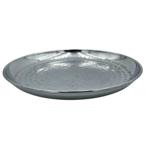 Dekoteller Dekoschale silber Metallschale Hammerschlag Unikat Kerzentablett Kerzenschale - Dekoschale