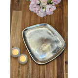 Dekoteller Metall silber Dekoschale Metallteller Deko Schale Teller 25 x 22 cm - Dekoteller