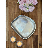 Dekoteller Metall silber Dekoschale Metallteller Deko Schale Teller 20 x 18 cm - Dekoschale