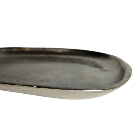 Dekoteller Metall silber Dekoschale Metallteller Deko Schale Teller 20 x 18 cm - Dekoschale