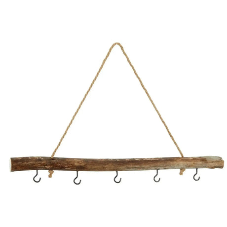Dekozweig Holz 5 Haken Fensterhänger braun natur Deko Landhaus Ast Dekoast 50 cm - Fensterhänger