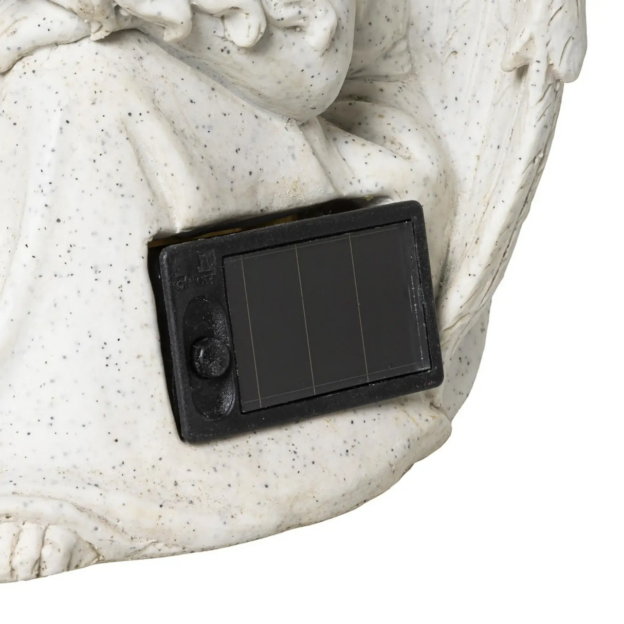 Engel Figur Gartendeko Solar Gartenfiguren Außen LED 20x21x16 Schutzengel Vogeltränke - Solarleuchte