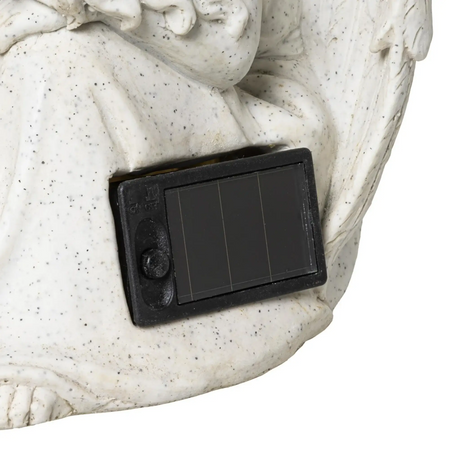 Engel Figur Gartendeko Solar Gartenfiguren Außen LED 20x21x16 Schutzengel Vogeltränke - Solarleuchte