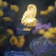 Eule Schneeeule Solarleuchte Lampe Garten Laterne Solar Figur Beleuchtung Gartenstecker - Solarleuchte