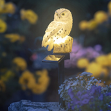 Eule Schneeeule Solarleuchte Lampe Garten Laterne Solar Figur Beleuchtung Gartenstecker - Solarleuchte