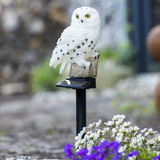 Eule Schneeeule Solarleuchte Lampe Garten Laterne Solar Figur Beleuchtung Gartenstecker - Solarleuchte