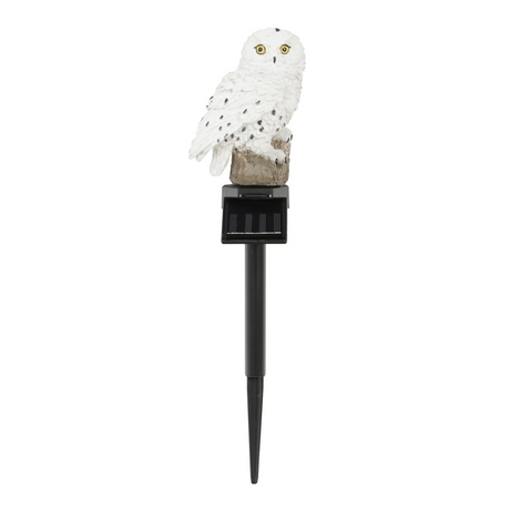 Eule Schneeeule Solarleuchte Lampe Garten Laterne Solar Figur Beleuchtung Gartenstecker - Solarleuchte
