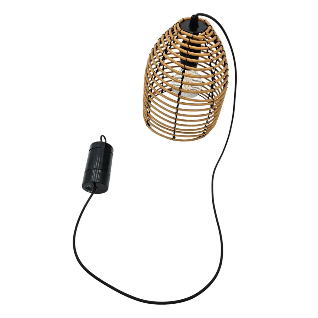 Hängeleuchte LED Rattan Optik Außen Innenbereich 18x16 cm Gartenbeleuchtung - Hängeleuchte