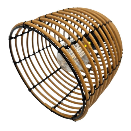Hängeleuchte LED Rattan Optik Außen Innenbereich 18x16 cm Gartenbeleuchtung - Hängeleuchte
