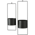Hängetopf Blumentopf Metall schwarz indoor outdoor Balkon Fenster Blumenampel 2er set - Blumenampel Set
