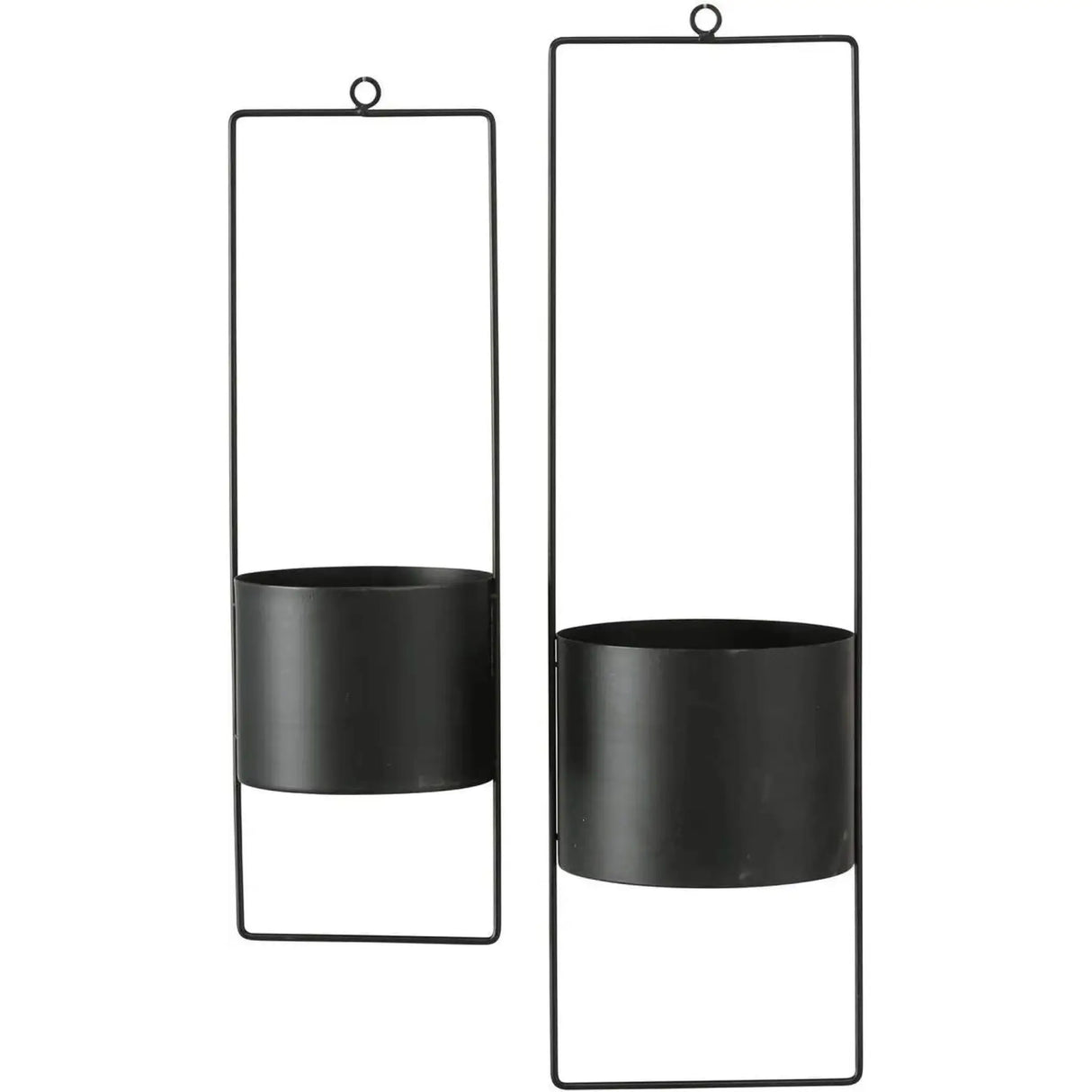 Hängetopf Blumentopf Metall schwarz indoor outdoor Balkon Fenster Blumenampel 2er set - Blumenampel Set