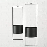 Hängetopf Blumentopf Metall schwarz indoor outdoor Balkon Fenster Blumenampel 2er set - Blumenampel Set