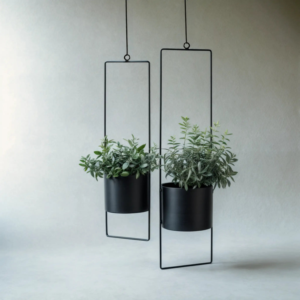 Hängetopf Blumentopf Metall schwarz indoor outdoor Balkon Fenster Blumenampel 2er set - Blumenampel Set