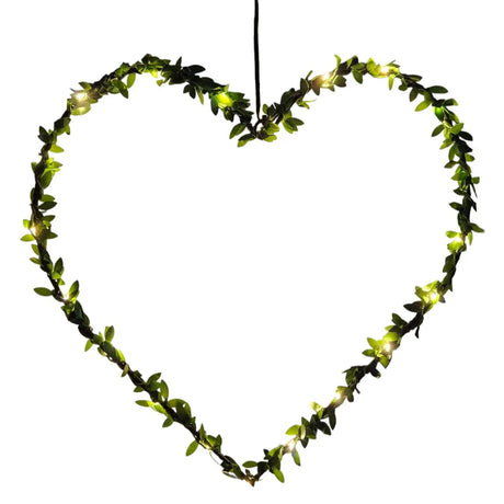 Herz Stern Fenster LED Silhouette Warmweiß Weihnachtsbeleuchtung 30cm Deko grün - Herz - Weihnachtsbeleuchtung