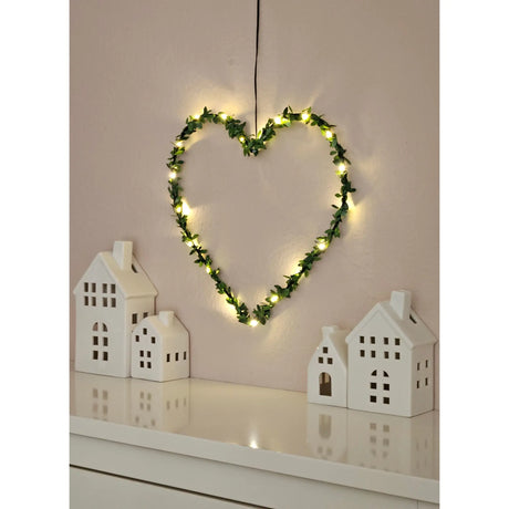 Herz Stern Fenster LED Silhouette Warmweiß Weihnachtsbeleuchtung 30cm Deko grün - Weihnachtsbeleuchtung