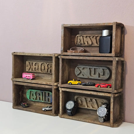 Holzkiste Ziegelform Ziegelsteinform Kiste recyceltes Holz Kasten 31 cm Original rustikal - Holzkiste