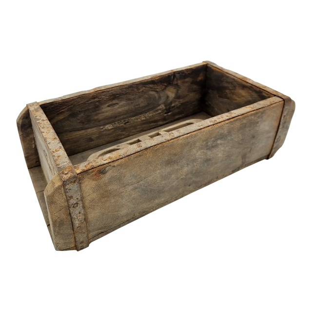 Holzkiste Ziegelform Ziegelsteinform Kiste recyceltes Holz Kasten 31 cm Original rustikal - Holzkiste