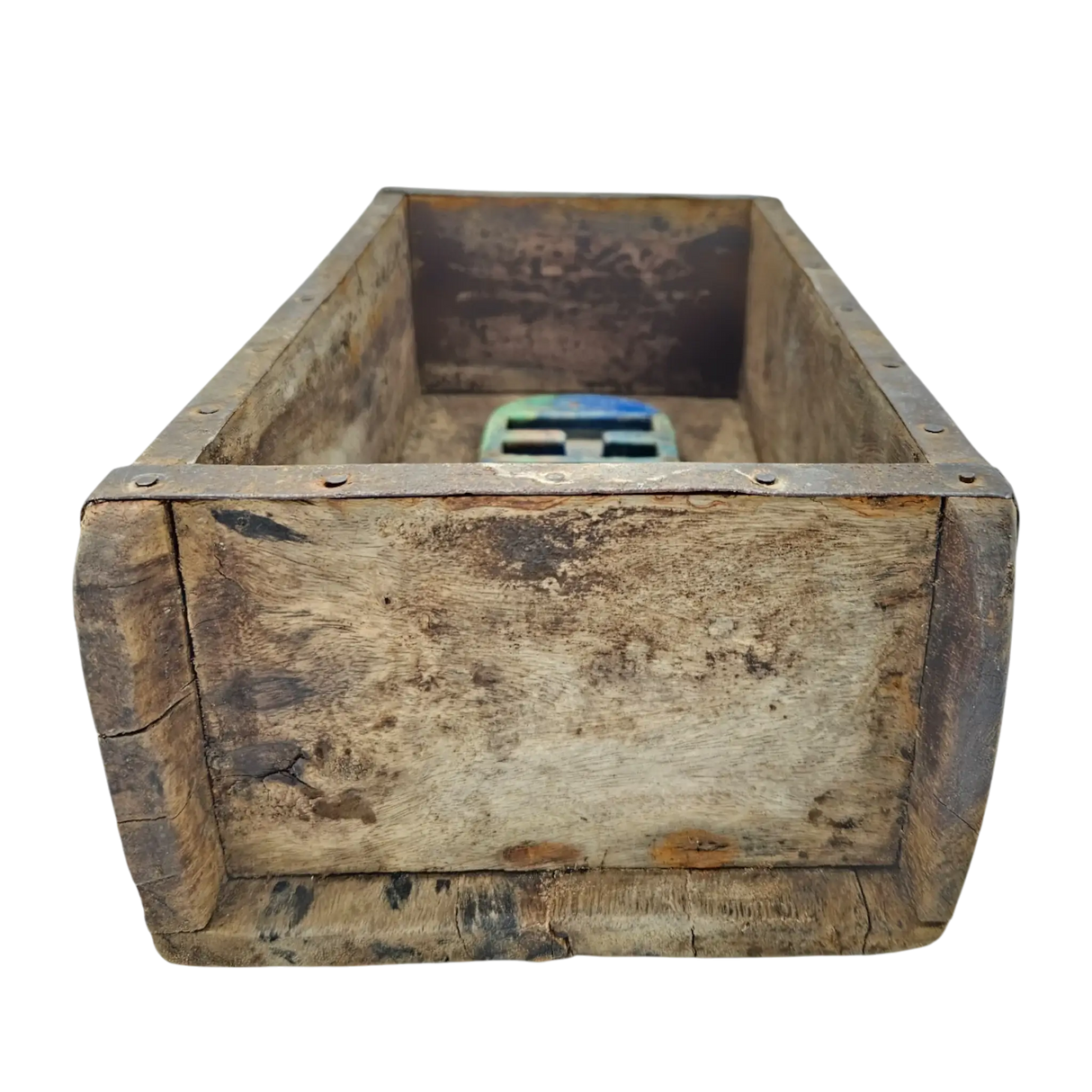 Holzkiste Ziegelform Ziegelsteinform Kiste recyceltes Holz Kasten 31 cm Original rustikal - Holzkiste