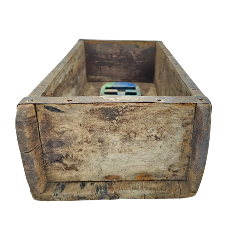 Holzkiste Ziegelform Ziegelsteinform Kiste recyceltes Holz Kasten 31 cm Original rustikal - Holzkiste