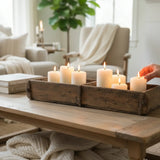 Ziegelkasten Ziegelform Miamonda Dekoration mit Kerzen