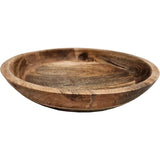 Holzschale Mangoholz Dekoschale rund Schale für Lebensmittel natur braun Ø 30 cm - Holzschale