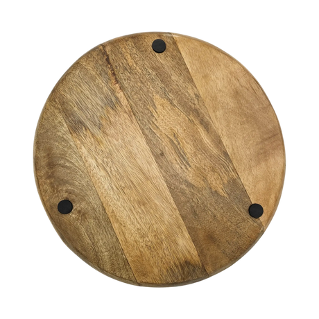 Holzteller Dekoteller rund hellbraun dunkelbraun 37 cm Kerzenteller Mangoholz - Dekoteller