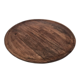 Holzteller Dekoteller rund hellbraun dunkelbraun 37 cm Kerzenteller Mangoholz - Dekoteller